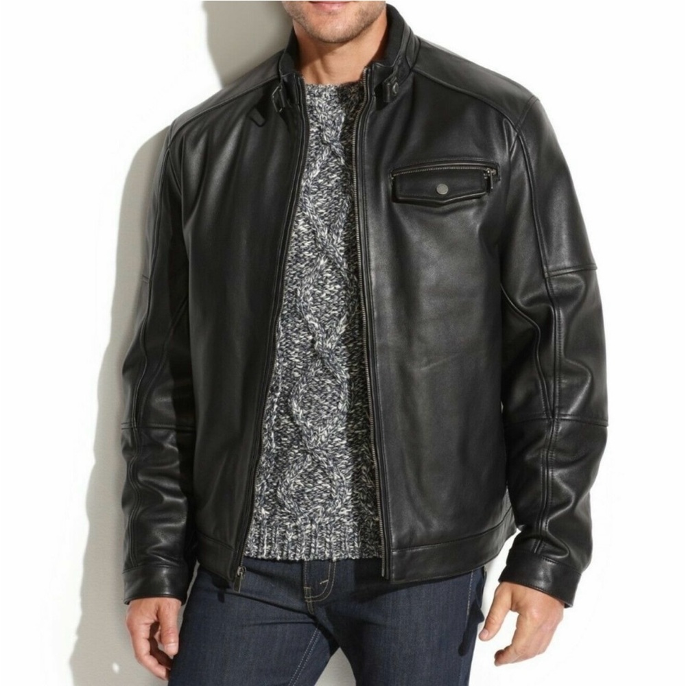 Boston Harbor 100% Leather Black Jacket